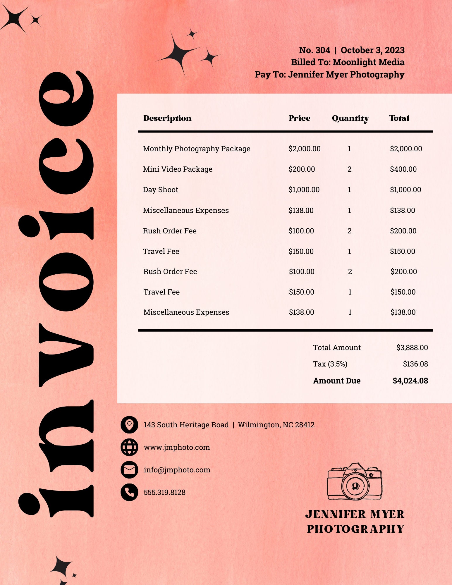 Invoice Template Editable Invoice Invoice Printable Invoice Service
