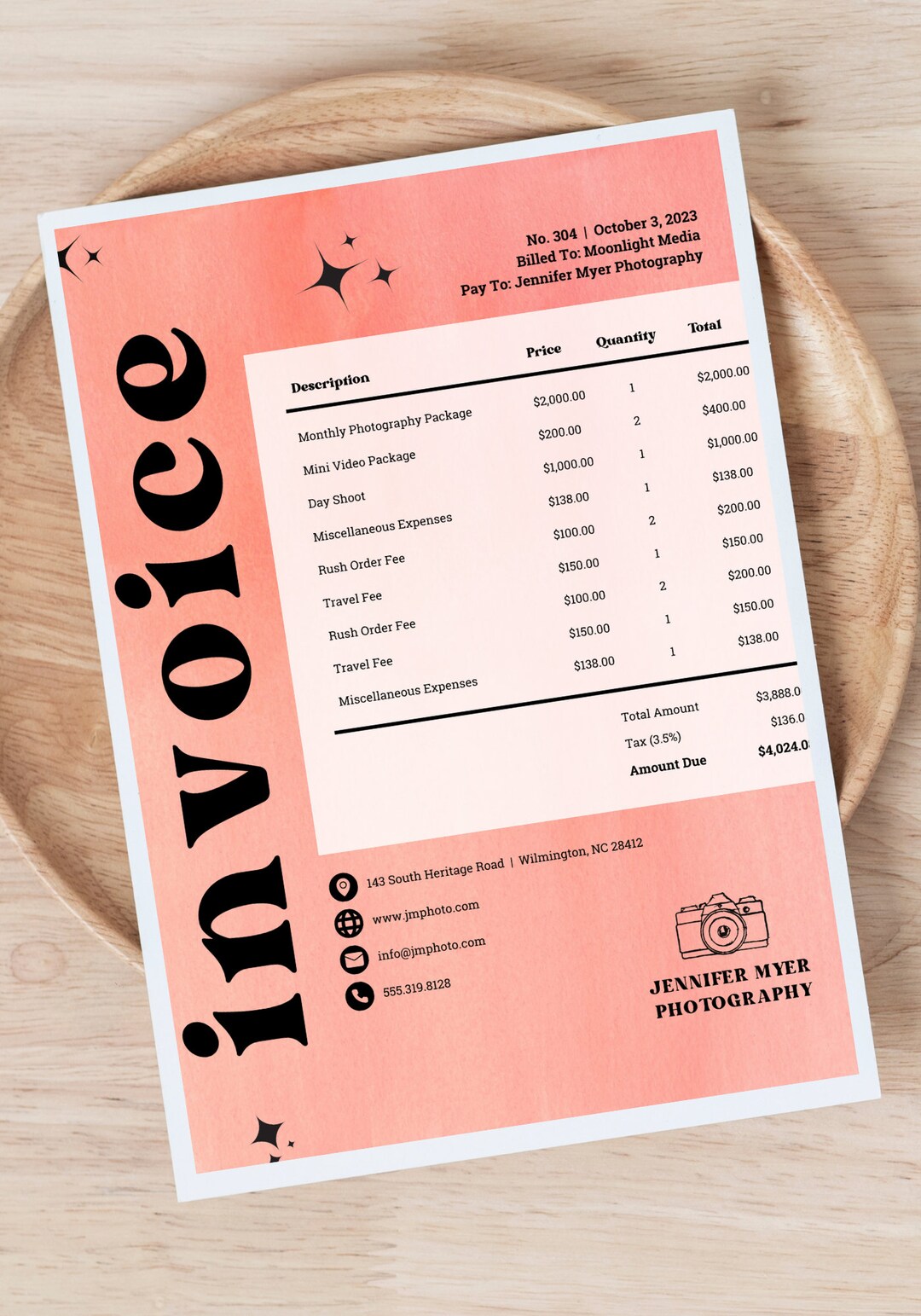 Invoice Template Editable Invoice Invoice Printable Invoice Service