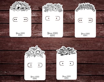 Custom Earring Cards with Logo, Personalized Jewelry Display