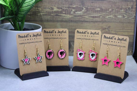 Pink Glam Silhouette Earrings | 4 Style Options | Star, Oval, Frame, or Striped Star Earrings | Lightweight Statement Jewelry