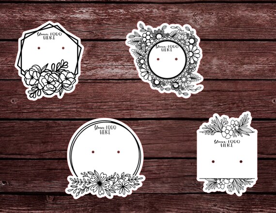 Custom Earring Cards with Logo, Personalized Jewelry Display