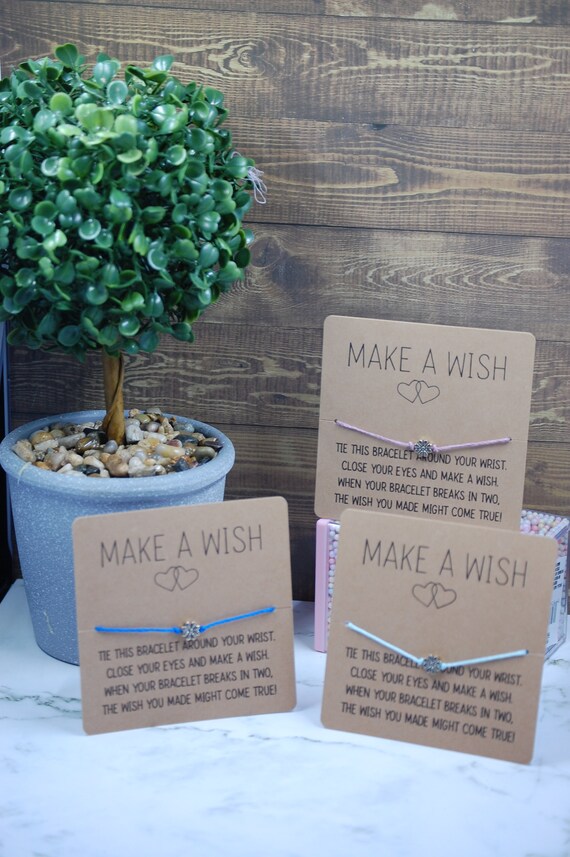 Handmade Wish Bracelet, Biodegradable Cord, Make a Wish Card