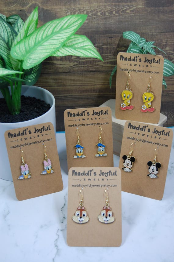 Cartoon Character Dangle Earrings | Fun Jewelry Gift