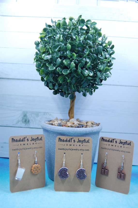 Cookie Dangle Earrings, Food Jewelry