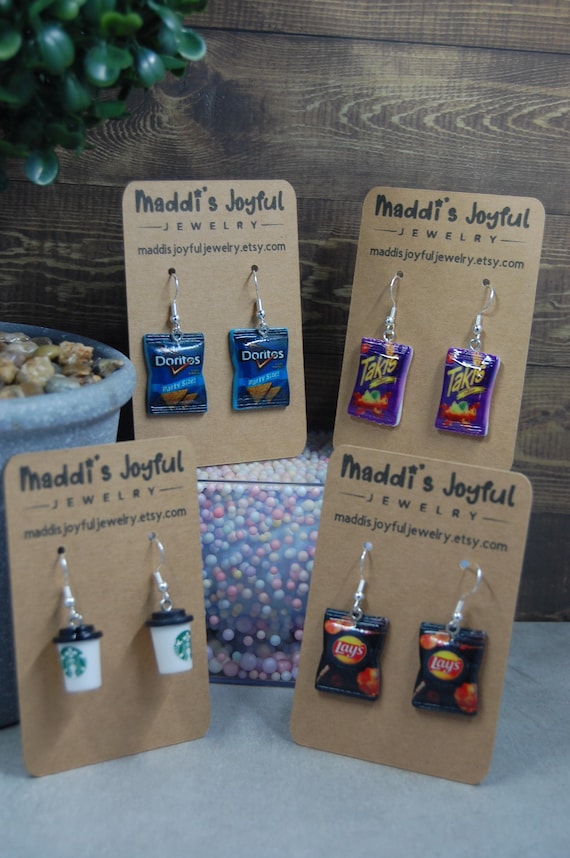 Snack Food Dangle Earrings, Novelty Jewelry