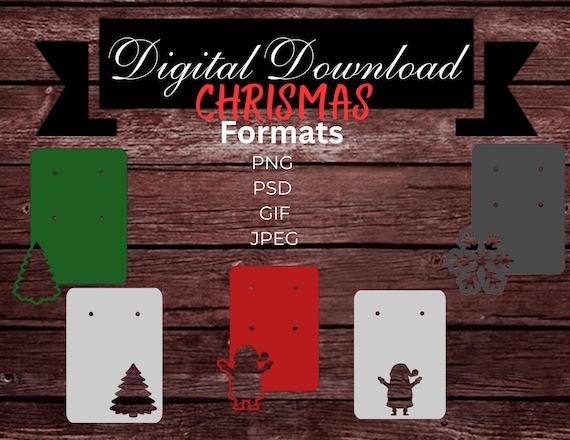 Christmas Earring Card SVG Bundle | Gingerbread, Ornament, Gift, Santa, Tree | Digital Download for Cricut & Silhouette | DIY Earring Cards