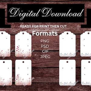 Blumen Ohrring Display Card SVG; Ohrring Kartenvorlage SVG; Ohrring Card Cut-Dateien für Cricut; Anpassbare Ohrringe Display Card Download;