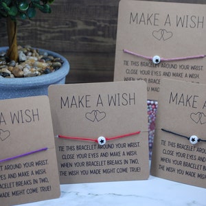 Wish Bracelet; Simple Adjustable Bracelet; Wish Cards; Star Bracelet; Wristband Bangle for Women Girls Friendship; Bulk Make a Wish Bracelet