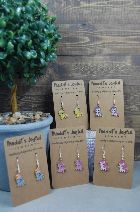 Cartoon Pony Drop Earrings: Funny Teen Jewelry