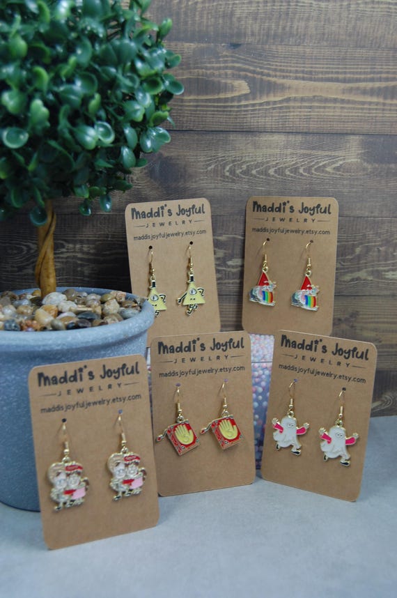 Gravity Falls Earrings: Cartoon Character Jewelry
