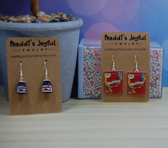 Novelty Candy Bar Dangle Earrings, Food Jewelry