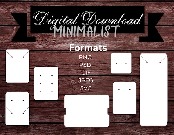 Minimalist Jewelry Card DIY Bundle | Earring Card Template | Necklace Card | Bracelet Display | Cricut & Silhouette | Small Shop Branding