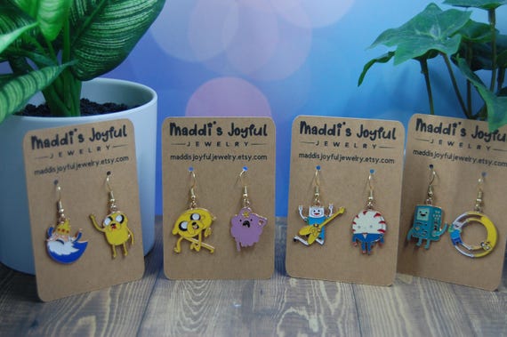 Adventure Time Earrings: Cartoon Character Jewelry