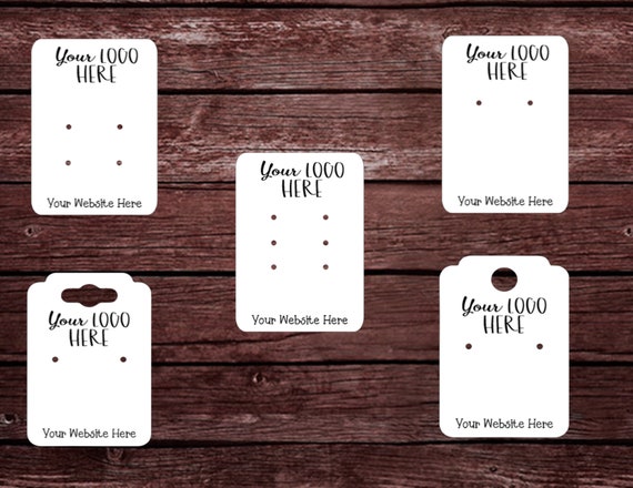 Custom Earring Cards with Logo, Personalized Jewelry Display