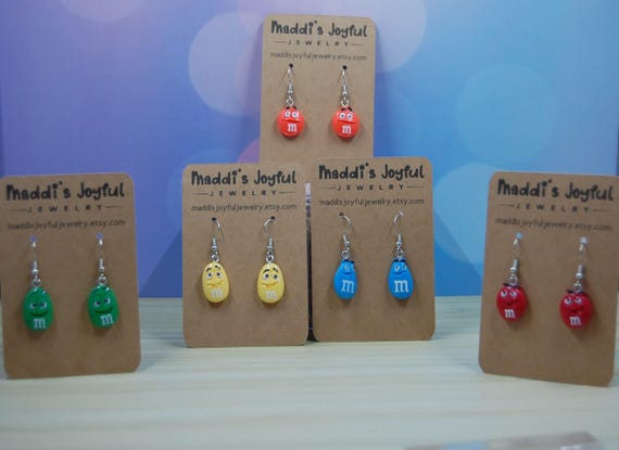 Candy Chocolate Dangle Earrings, Food Jewelry