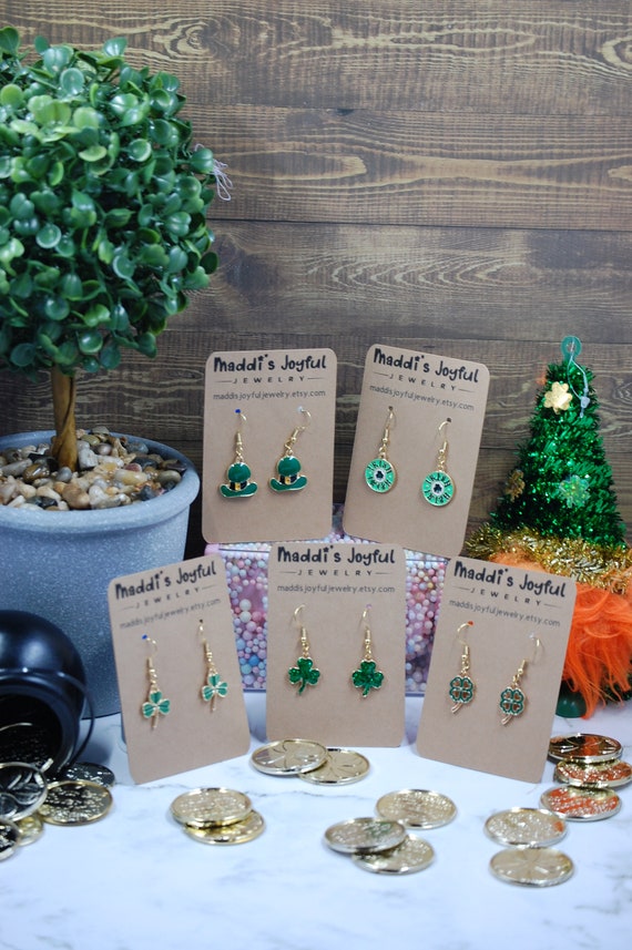 18K Gold-Plated St Patrick's Day Earrings
