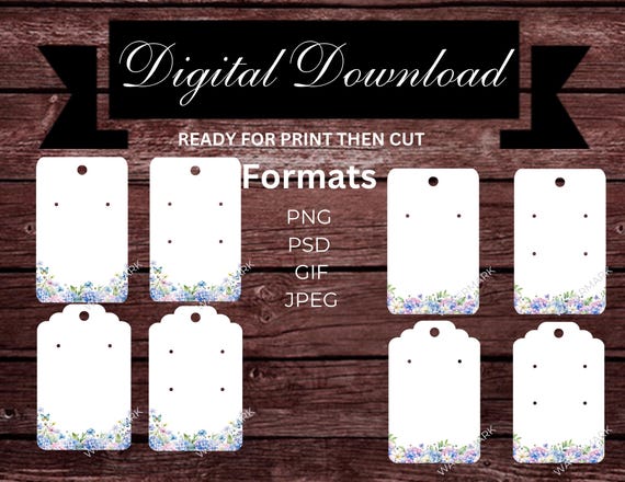 Flower Earring Card SVG Template, Cricut Cut Files (Digital Download)