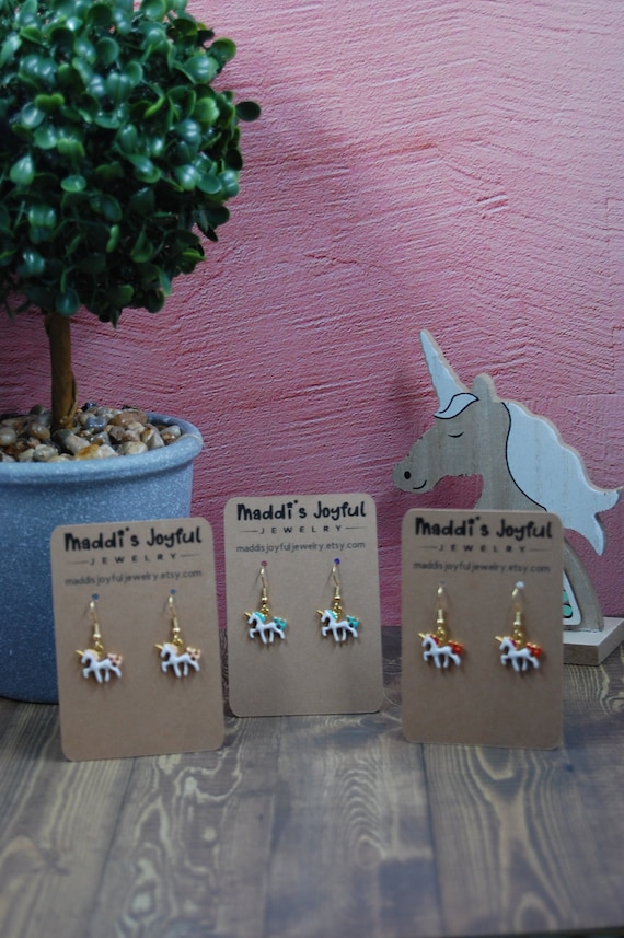 Unicorn Dangle Earrings, Girls Jewelry