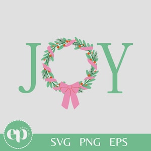 Joy SVG / Navidad SVG / Joy Corona SVG / Archivos Svg para Cricut / Diseños de Sublimación