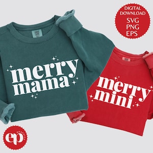 Merry Mama Merry Mini SVG Bundle / Merry Christmas SVG Bundle / Merry Mama Merry Mini Shirt Png / Archivos SVG para Cricut / Mommy and Me