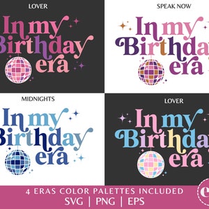 In meinem Birthday Era SVG Bundle | Eras Geburtstagsparty SVG | Geburtstag Shirt PNG | Geburtstagskind svg | Sublimationsdesign | Dxf für Cricut