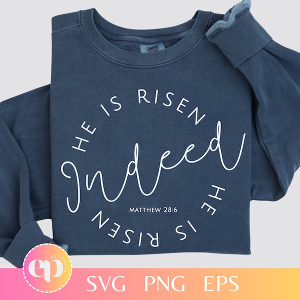 He is Risen Indeed SVG | He is Risen SVG | Easter Svg for Shirts | Sublimation PNG | Svg files for cricut