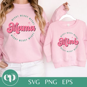 Merry Mama Merry Mini SVG Bundle / Feliz Navidad SVG Bundle / Merry Mama Merry Mini Shirt Png / Archivos SVG para Cricut / Mami y yo