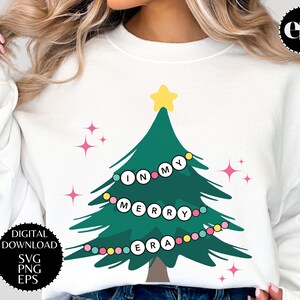 In My Merry Era SVG | Tijdperken kerstshirt SVG | Swiftie kerst-svg | Vrolijk tijdperk png | Kersttijdperk Svg | Vriendschapsarmband boom png