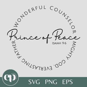 Prince de la paix SVG | Noël chrétien SVG | Merveilleux conseiller svg | Svg de carte de Noël | Prince de la paix PNG | Noël chrétien png