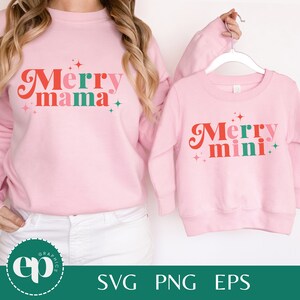 Merry Family SVG PNG Bundle | Matching Family Christmas Shirt Svg PNG Bundle | Merry Mama Merry Mini Svg Png Bundle
