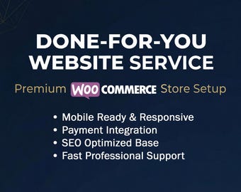 Schlüsselfertiger WooHandels Website-Aufbau-Service - Individuelles Design & Responsive Mobile - Etsy Import inklusive