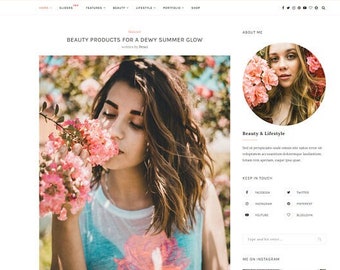 Beauty Blog Minimal and Clean Design WordPres Website Theme - Blog & Magazine - Bloggers Theme, Influencers Website Template, Beauty Theme