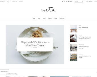 Weta Clean and Minimal Design WordPres Website Theme - Magazine & Blog - Bloggers Theme, Influencers Website Template, Coaches Theme
