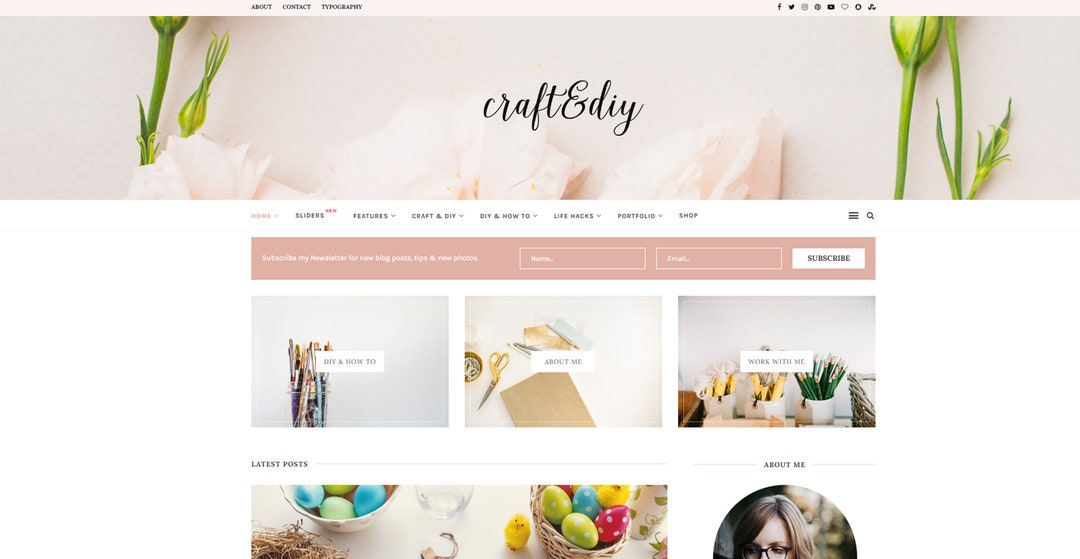 Clean Minimalist Wordpress Theme – Craft & DIY Blog (digital Download ...