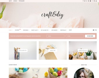 Craft Diy Clean and Minimal Design WordPres Website Theme - Creative Bloggers Theme, Influencers Website Template, Craft Diy Blog Theme