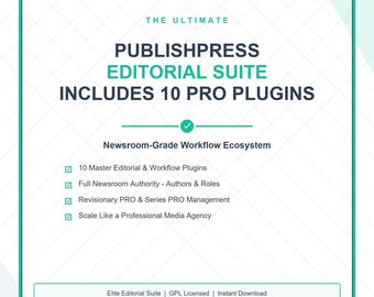 PublishPress Ultimative Edition | 10 Pro Plug-Ins | Autoren, Fähigkeiten, Revisionen, Zukunft, Checklisten | WordPress Newsroom Bundle