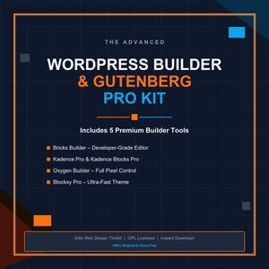 Avancerad byggare och Gutenberg-kit | Bricks Builder, Kadence Pro, Oxygen Builder, Blocksy Pro | WordPress-sidbyggarpaket