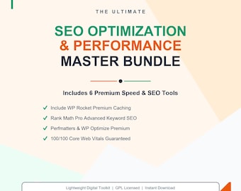 WordPress Seo & Perfomance Master Bundle | etwa für etwa 2014 oder 2021 für WordPress Geschwindigkeits-Optimierungs-Kit | GPL Lizenz