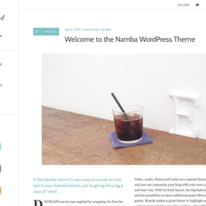 Namba Minimal WordPress Website Theme - Colorful and Light - Blog and Magazine - Influencer Website Template, Photographer Website