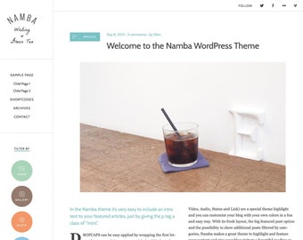 Namba Minimal WordPress Website Theme - Bunt und leicht - Blog und Magazin - Influencer Website Template, Fotograf Website