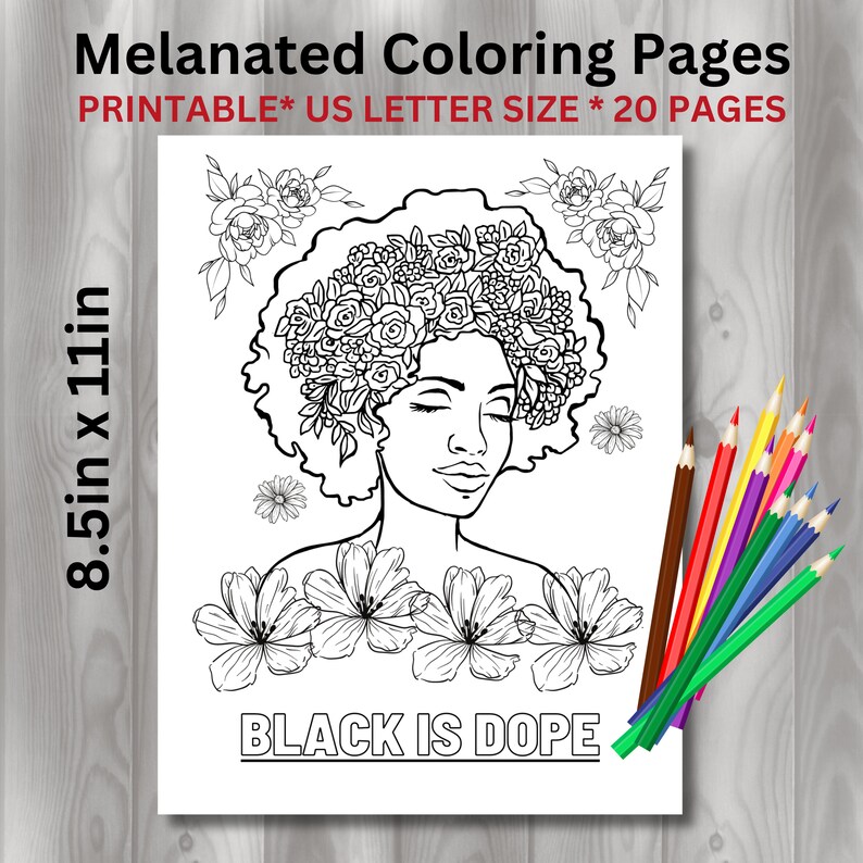 Black Girl Magic Coloring Pages Instant PDF Download African American
