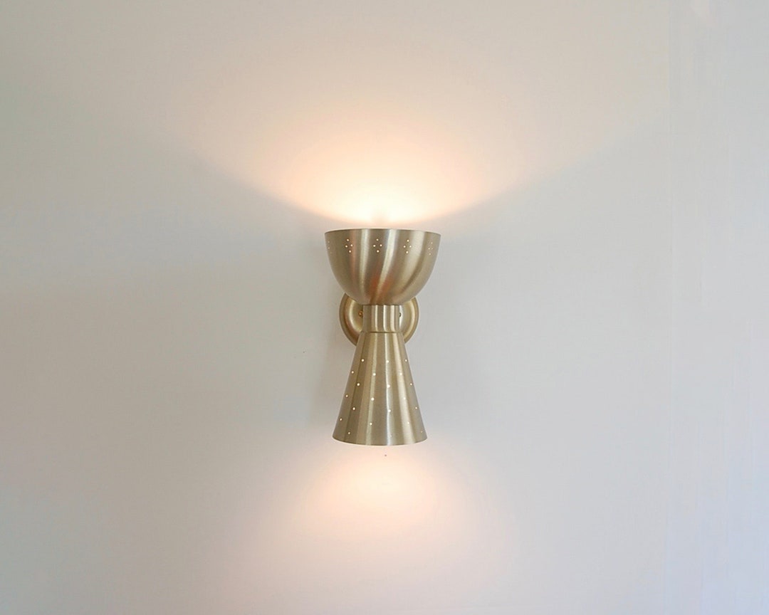 Unique Brass Wall Sconce 60s Wall Bar Sconce Lamp, Light Wall Sconce
