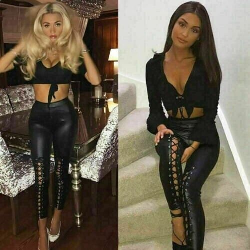 Womens Leggings Black Shredded Leggings Black Cut Out Tights Plus