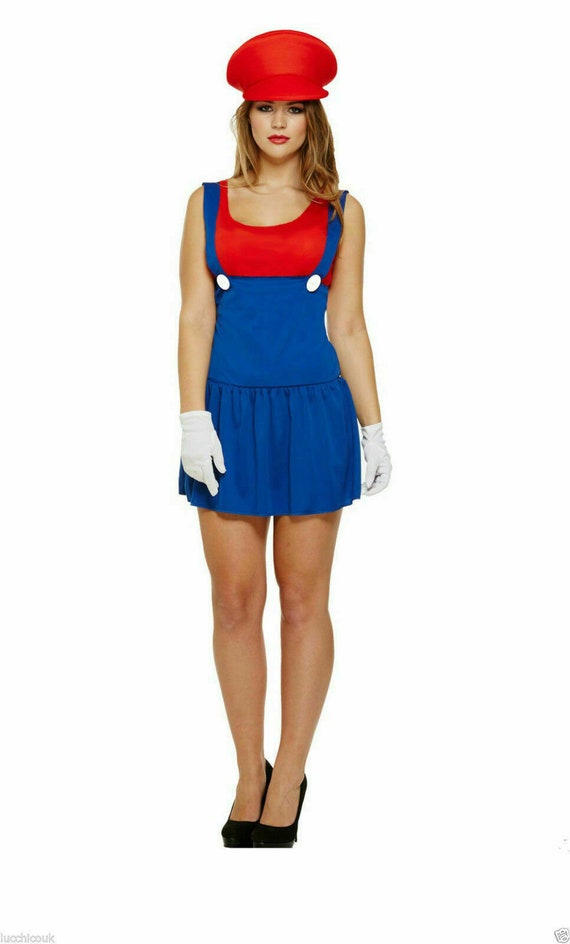 Costume da idraulico da donna Super Mario Bros Luigi anni '80 anni '90 -   Italia