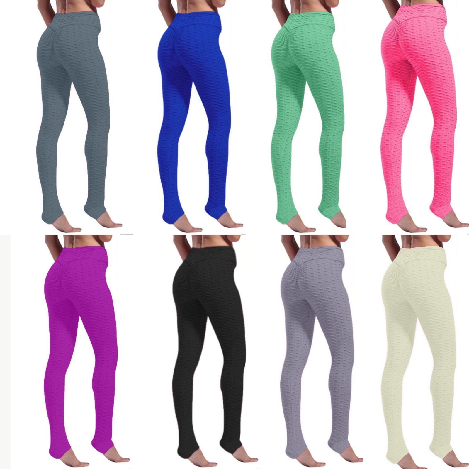 V Cut High Waisted Yoga Pants for Women Butt Lift Ruched Scrunch Butt  Leggings Workout Booty Tights 