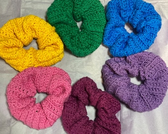 Hair Scrunchy - Crocheted Cotton Hair Accessory