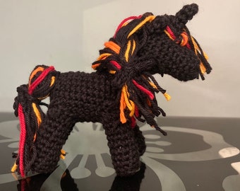 Night Mare Unicorn - Crocheted - Little Itty Bitty Pony