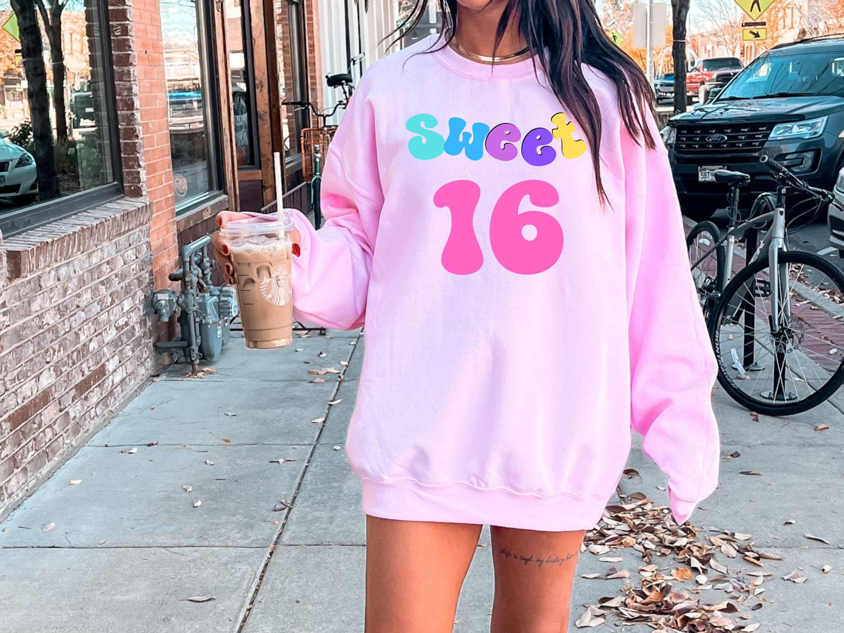 Girls Sweet 16 Present Birthday Party Football Jersey Pullover Hoodie