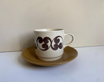 Vintage 1970s Australian made Pottery Cup and Saucer
