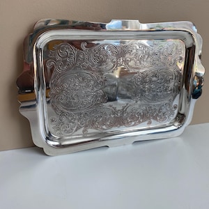 WM.A Rogers Silver Tray, Vintage Serving Tray, Tea Tray